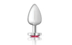 Viben Cheeky Charms Silver Metal Anal Plug With Heart Jewel Large Viben