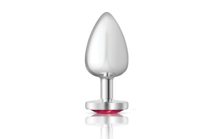 Viben Cheeky Charms Silver Metal Anal Plug With Heart Jewel Large Viben