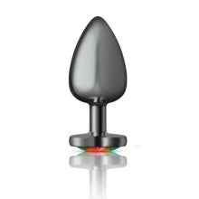 Viben Cheeky Charms Gunmetal Butt Plug With Heart Jewel Large Viben Main image