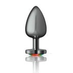 Viben Cheeky Charms Gunmetal Butt Plug With Heart Jewel Large Viben