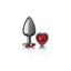 Cheeky Charms Gunmetal  Butt Plug With Heart Red Jewel Large Cheeky Charms