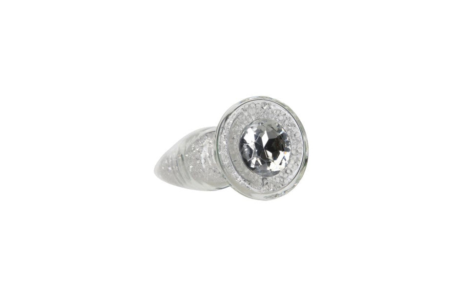BMS Factory Pillow Talk Fancy Luxurious Glass Anal Plug With Clear Gem Secondary image