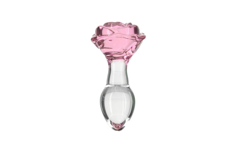 BMS Factory Pillow Talk Rosy Luxurious Glass Anal Plug With Clear Gem BMS Factory Main image