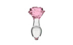 BMS Factory Pillow Talk Rosy Luxurious Glass Anal Plug With Clear Gem BMS Factory