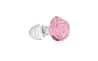 BMS Factory Pillow Talk Rosy Luxurious Glass Anal Plug With Clear Gem BMS Factory