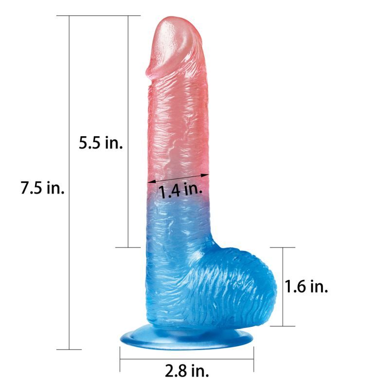 Lovetoy Dazzle Studs Dildo Pink / Blue Lovetoy Main image
