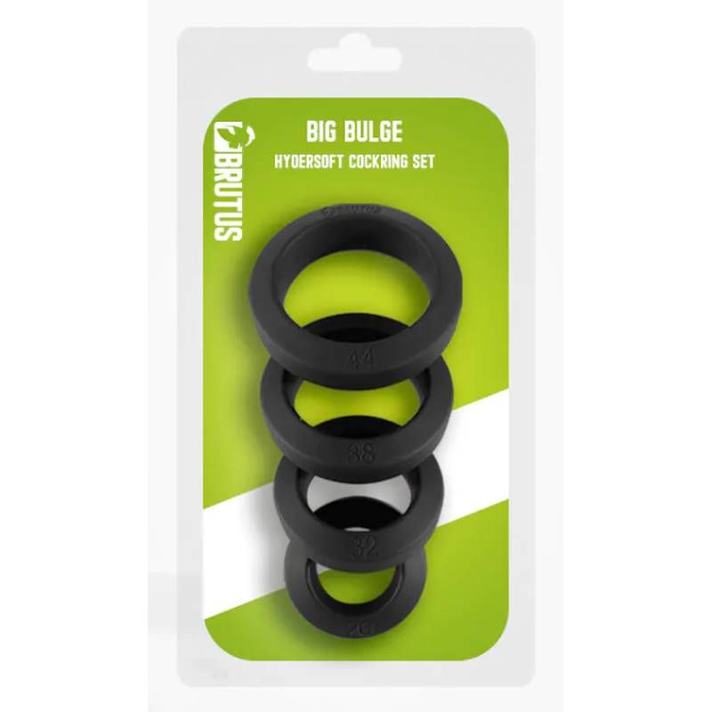 Brutus Big Bulge Silicone Cock Ring 4 Piece Set Brutus