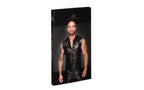 Noir Handmade Powerwetlook Sleeveless Hooded Mens Shirt with 2 Way Zipper Noir Handmade