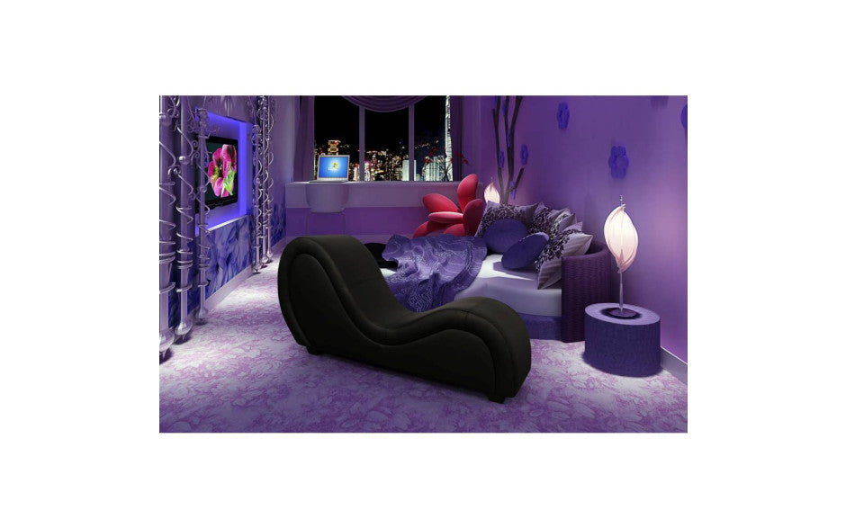 Daytona Kama Sutra Mebon Chaise Love Lounge Leather Black Daytona