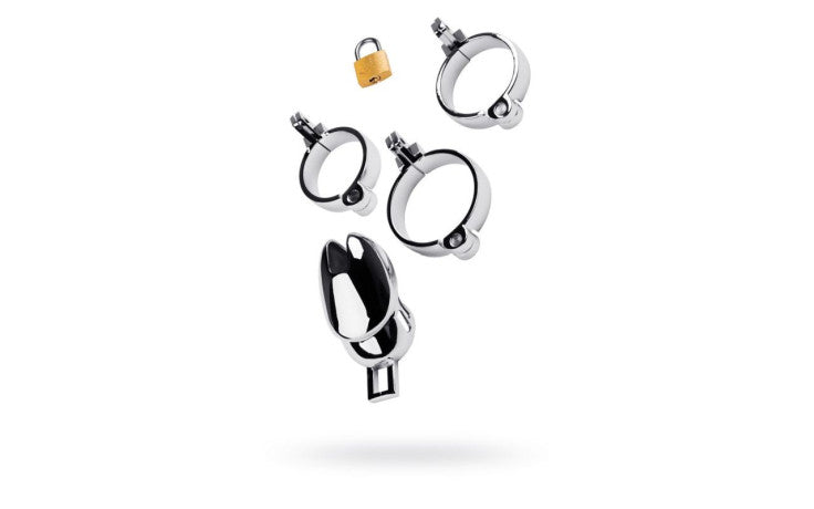 ToyFA Metal Silver Metal Adjustable Male Chastity Cage ToyFA Main image