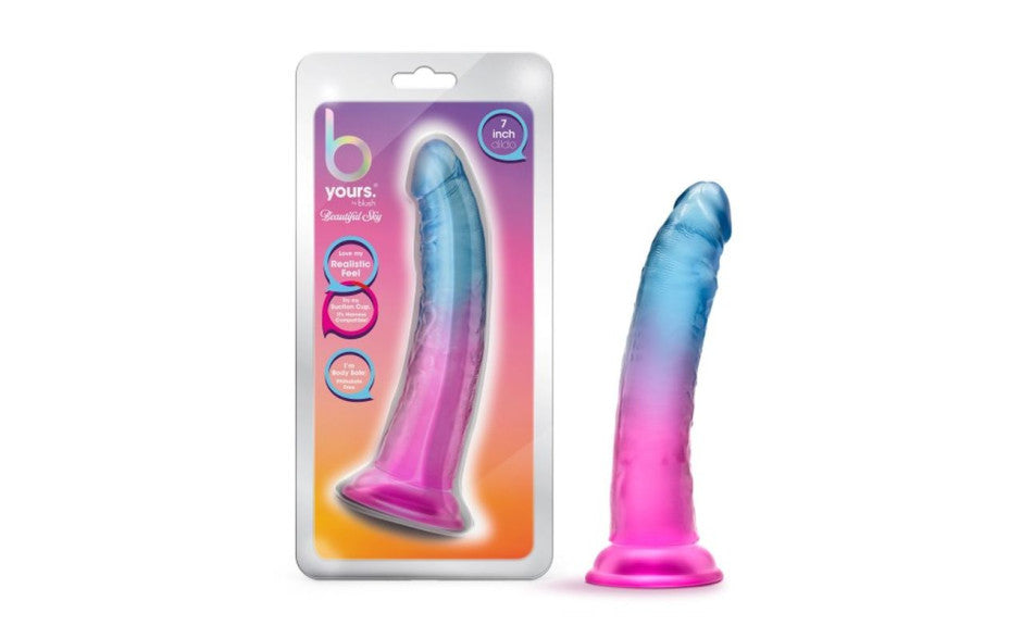 B Yours Beautiful Sky Realistic Dildo 7 Inch Sunset Blush Novelties