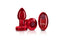 Viben Cheeky Charms Rechargeable Vibrating Metal Butt Plug With Remote Red Viben