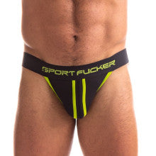 Sport Fucker Jersey Male Jock Strap Black and Green Sport Fucker Main image