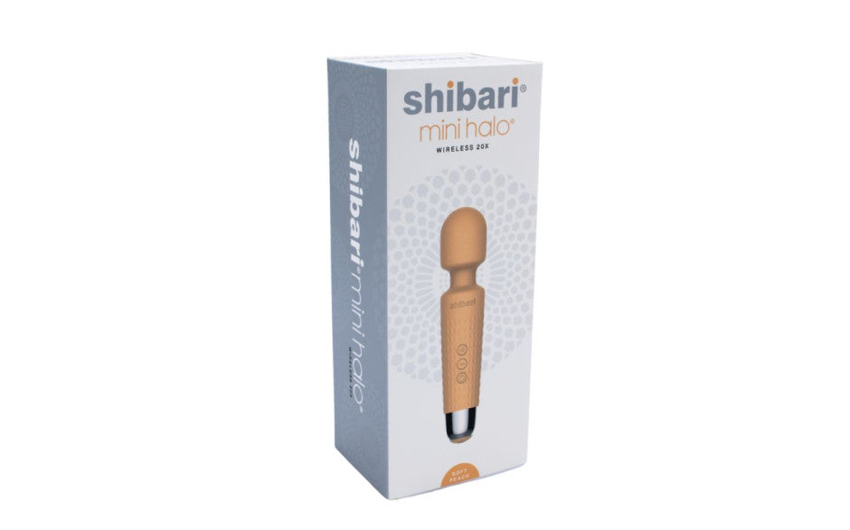 Shibari Mini Halo Wireless 20X Vibrating Body Wand Massager Peach Shibari