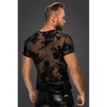 Noir Handmade Flock Embroidery Mens T-Shirt
