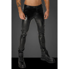 Noir Handmade Snake Wetlook Long Pants with Back Pockets Black Noir Handmade