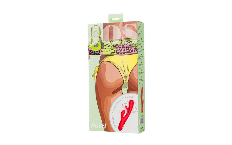 JOS Patti Moving Tongue Multi Function Rabbit Vibrator Red JOS