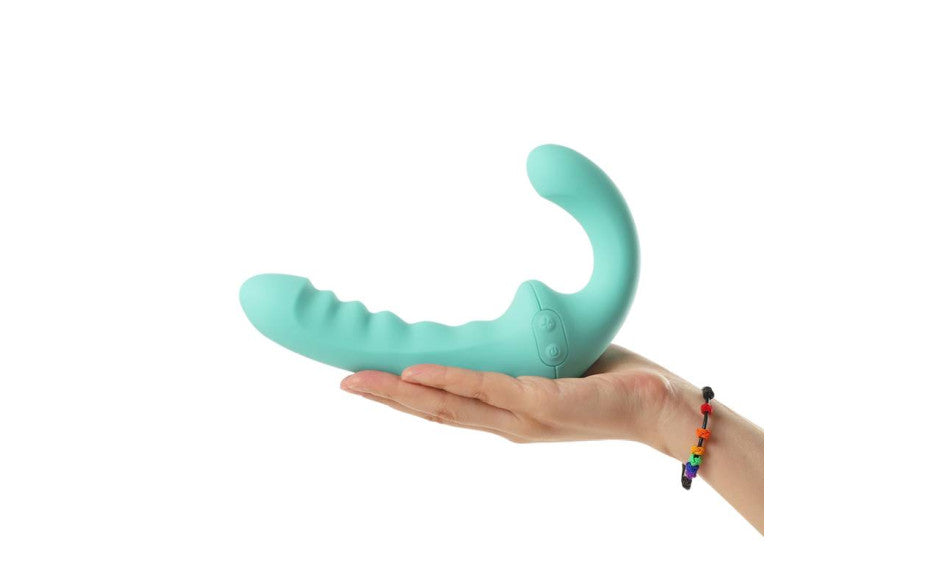 Arosum VibraTwin Remote Controlled Rechargeable Come Hither Strapless Strap On Arosum