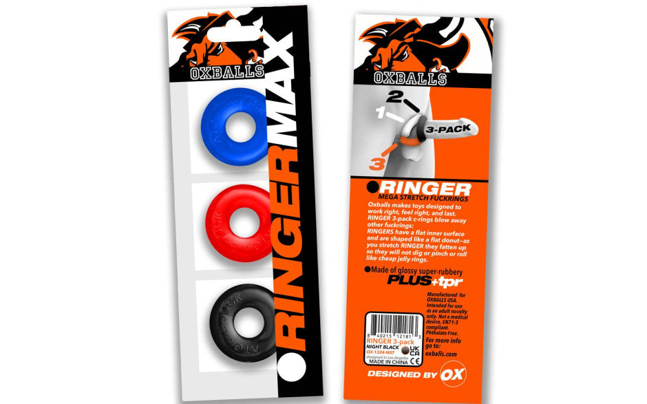 Oxballs Ringer Max  Cock Ring Set 3 Piece Multi Colour Secondary image