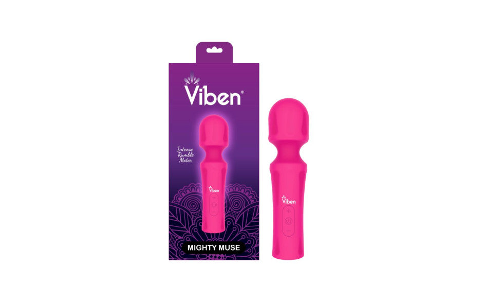 Viben Mighty Muse Vibrating Body Wand Massager Hot Pink Viben