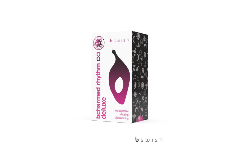 B Swish BCharmed Rhythm Infinite Deluxe Vibrating Cock Ring Black B Swish