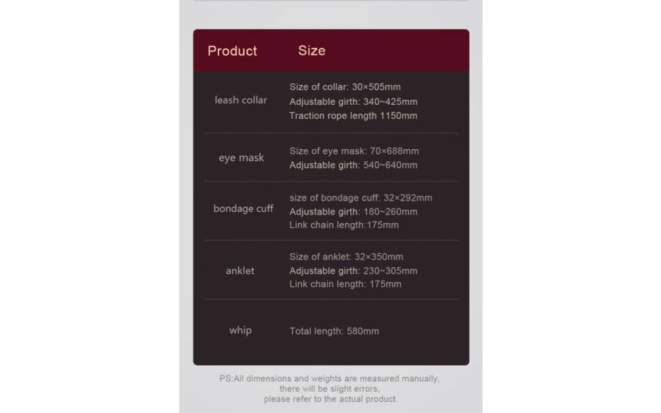 Daytona Deluxe Bondage Play Kit 8 Piece Burgundy Gold Daytona