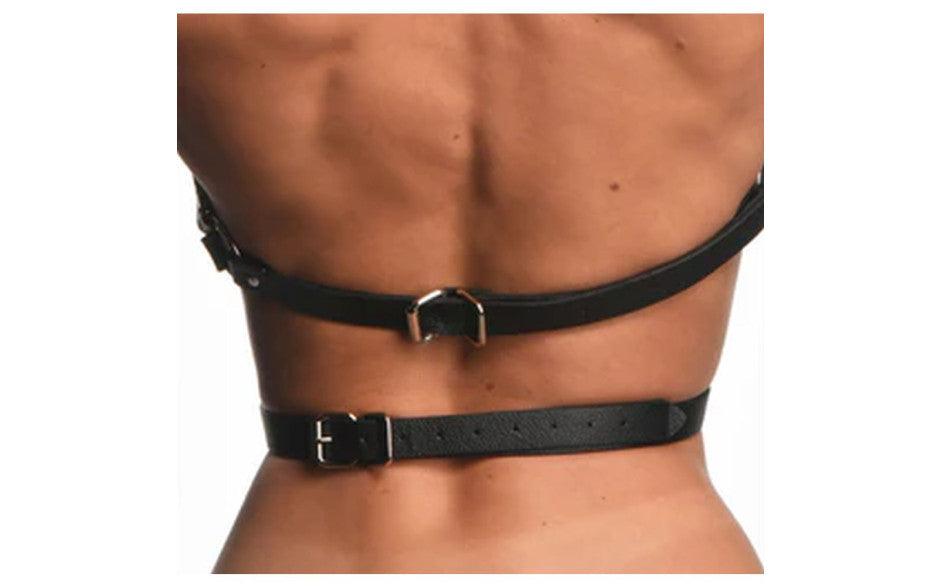 XR Brands Strict Faux Leather Female Sexy Body Harness Black XR Brands
