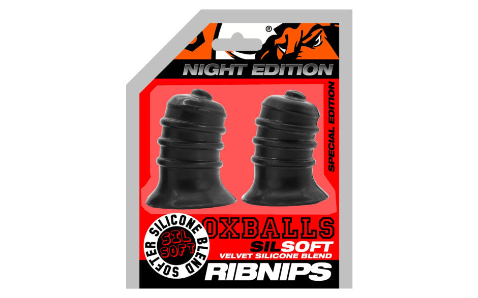 OxBalls Ribnibs Curved Springy Ribbed Nipple Suckers Night Edition OxBalls