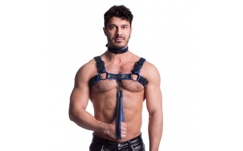 Sport Fucker Vegan Bulldog Bondage Harness Black and Blue Main image