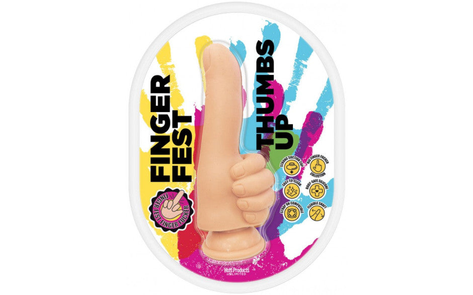 Hott Products Finger Fest Thumbs Up Realistic Dildo Flesh Secondary image
