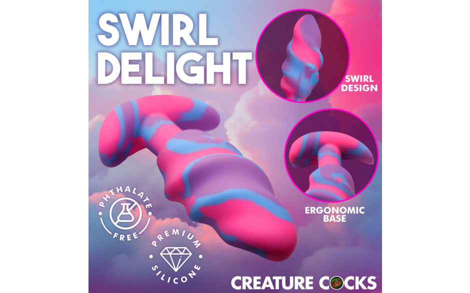 XR Brands Creature Cocks Unicorn Swirl Silicone Butt Plug XR Brands