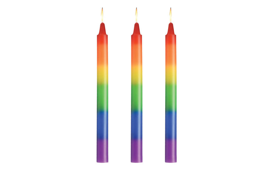 XR Brands Master Series Pride Candles Rainbow Drip Candle 3 Piece XR Brands
