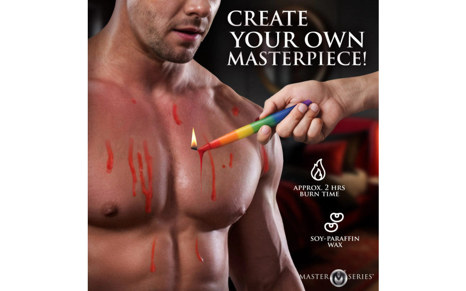 XR Brands Master Series Pride Candles Rainbow Drip Candle 3 Piece XR Brands
