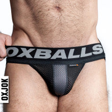 Oxballs Airmesh Swagger Sexy Mens Jockstrap Tar Black