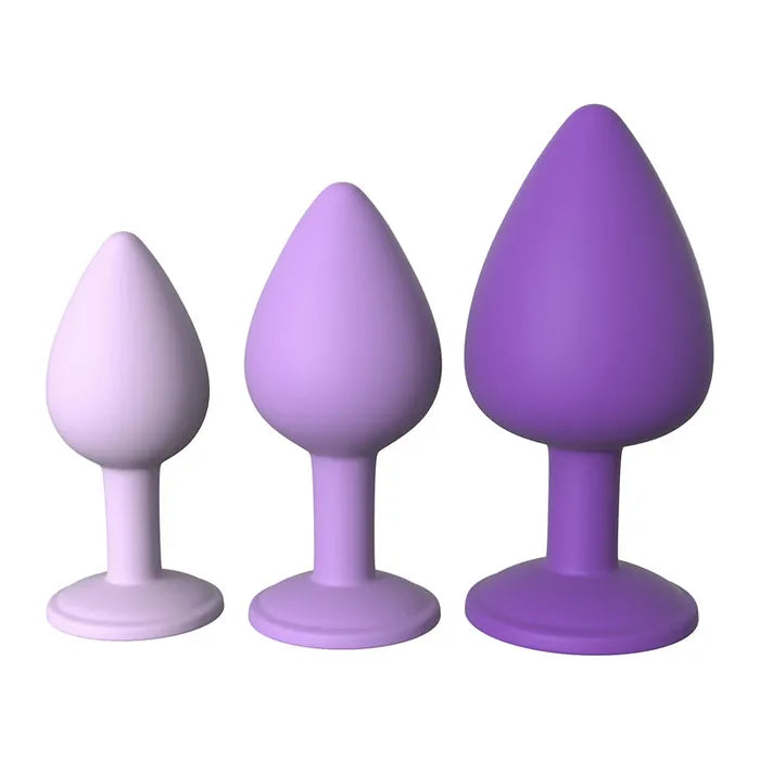 Pipedream Fantasy For Her Little Gems Trainer Set Butt Plugs With Jewel Bases Set Of 3 Sizes Pipedream