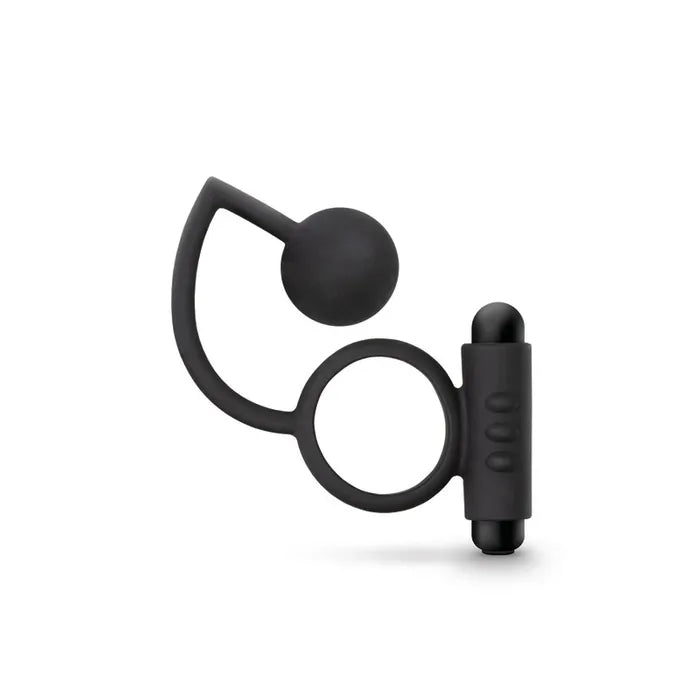 Blush Novelties Anal Adventures Platinum Anal Ball & Vibrating Cock Ring With Anal Ball Black Blush Novelties