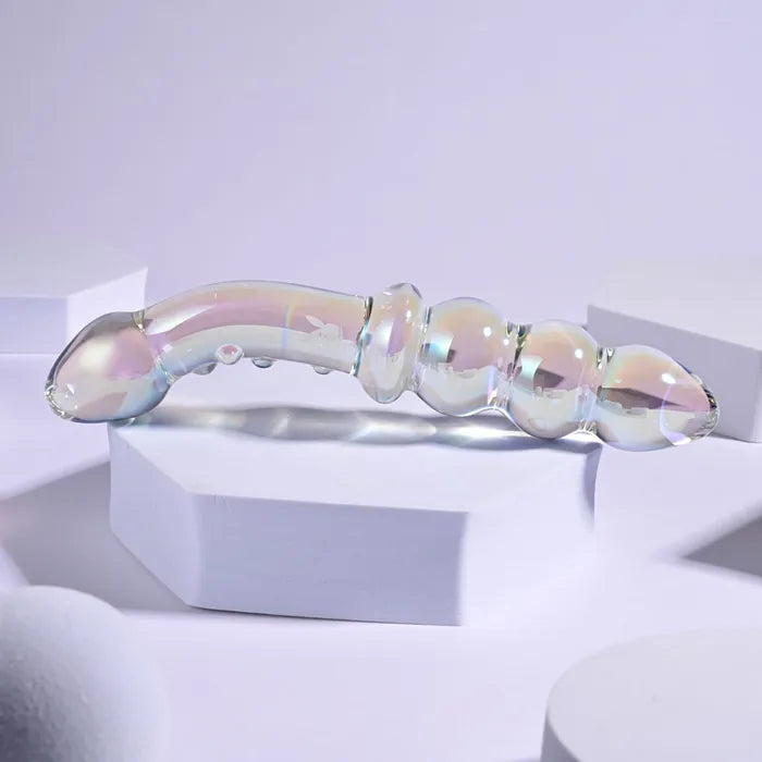 Playboy Pleasure JEWELS DOUBLE Glass Double Ended Dildo 17.1cm Clear Secondary image