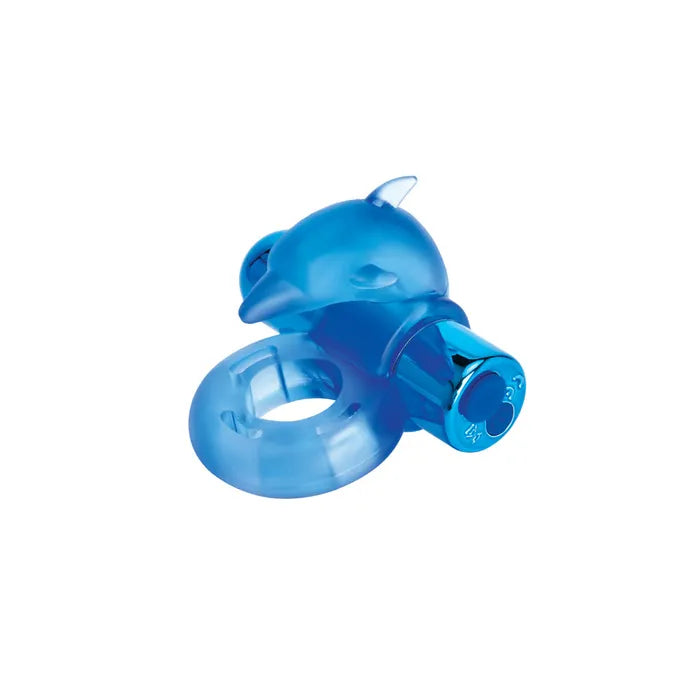 Bodywand Rechargeable Dancing Dolphin USB Rechargeable Vibrating Cock Ring Blue Bodywand