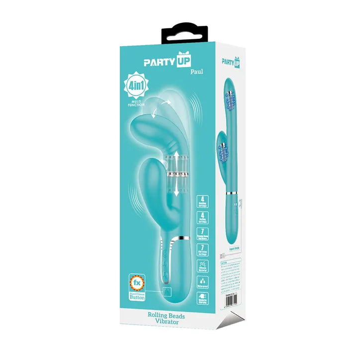 Party Up PAUL Rolling Beads USB Rechargeable Thrusting Rabbit Vibrator 22.6cm Party Up