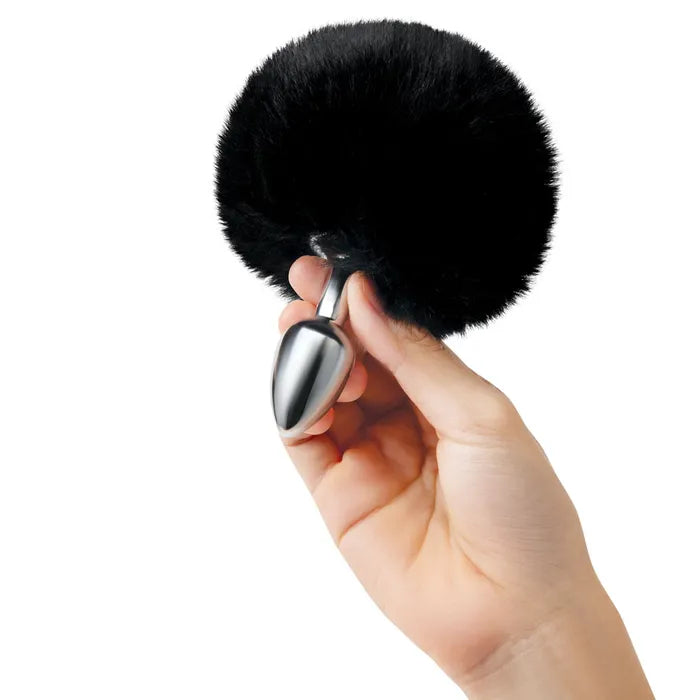 WhipSmart Furry Tales Metal Butt Plug With Black Bunny Tail Secondary image