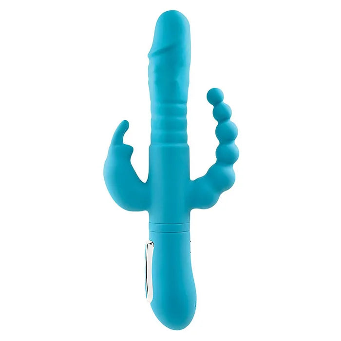 Adam & Eve THRUSTING TRIPLE JOY RABBIT USB Rechargeable Rabbit Vibrator With Anal Probe 25.4cm Secondary image