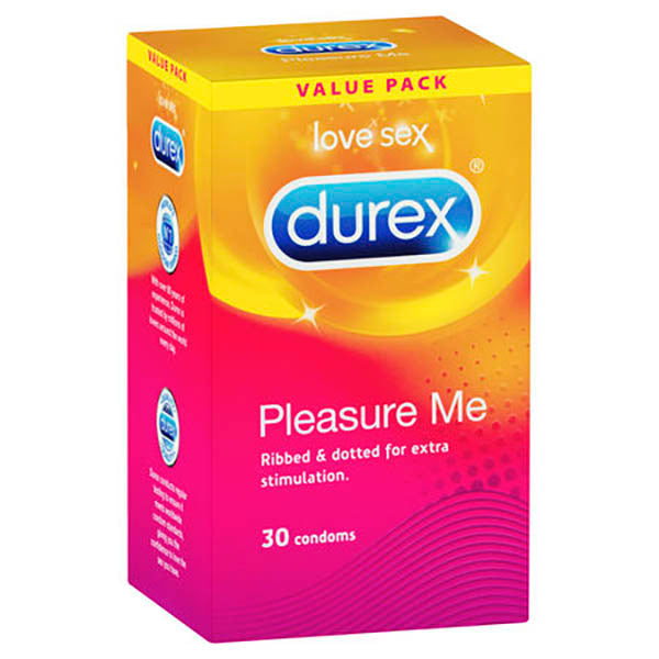 Durex Pleasure Me Ribbed & Studded Condoms 30 Pack Durex