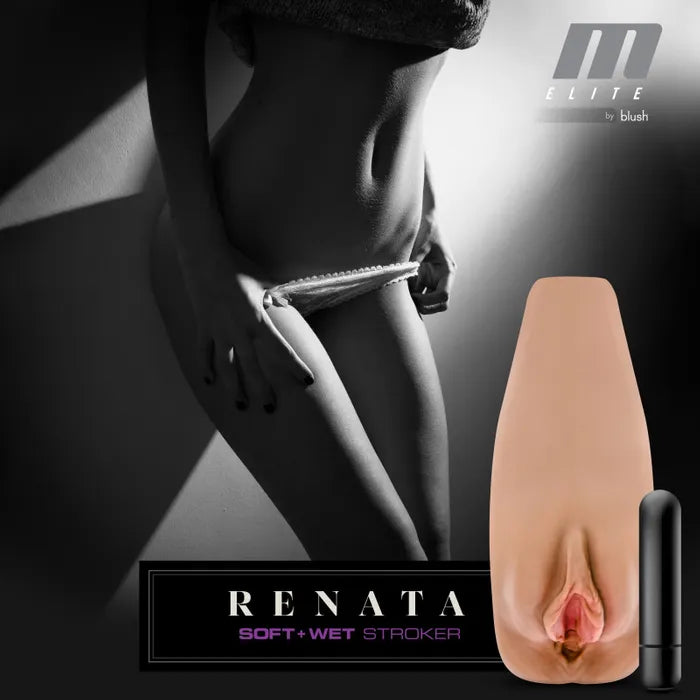 Blush Novelties M Elite Soft & Wet Renata Vibrating Vagina Stroker Ta Secondary image