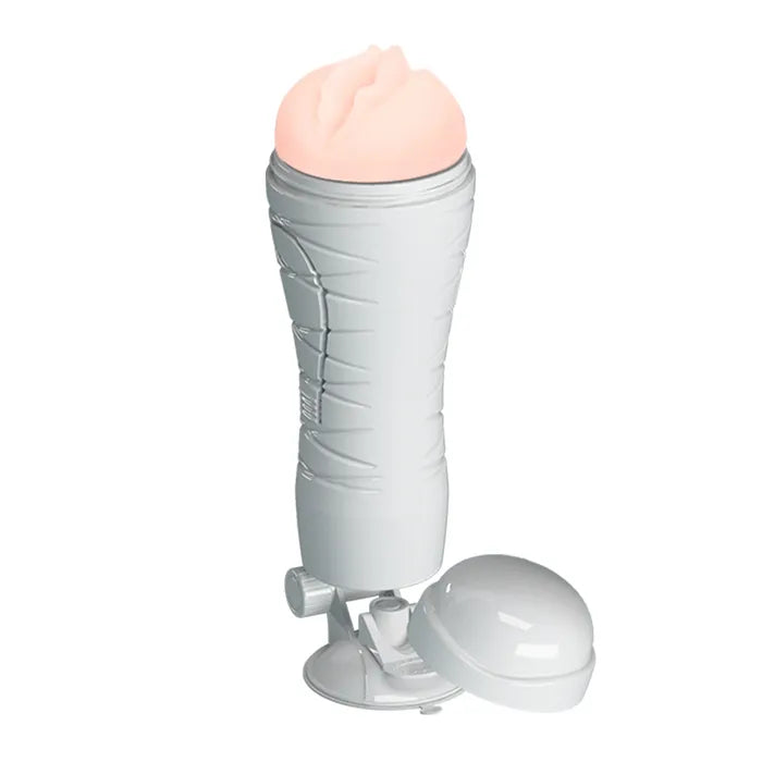 CRAZY BULL FLORA Vibrating Stroker USB Rechargeable Vibrating Squeezeable Vagina Stroker With Suction Base Flesh Secondary image