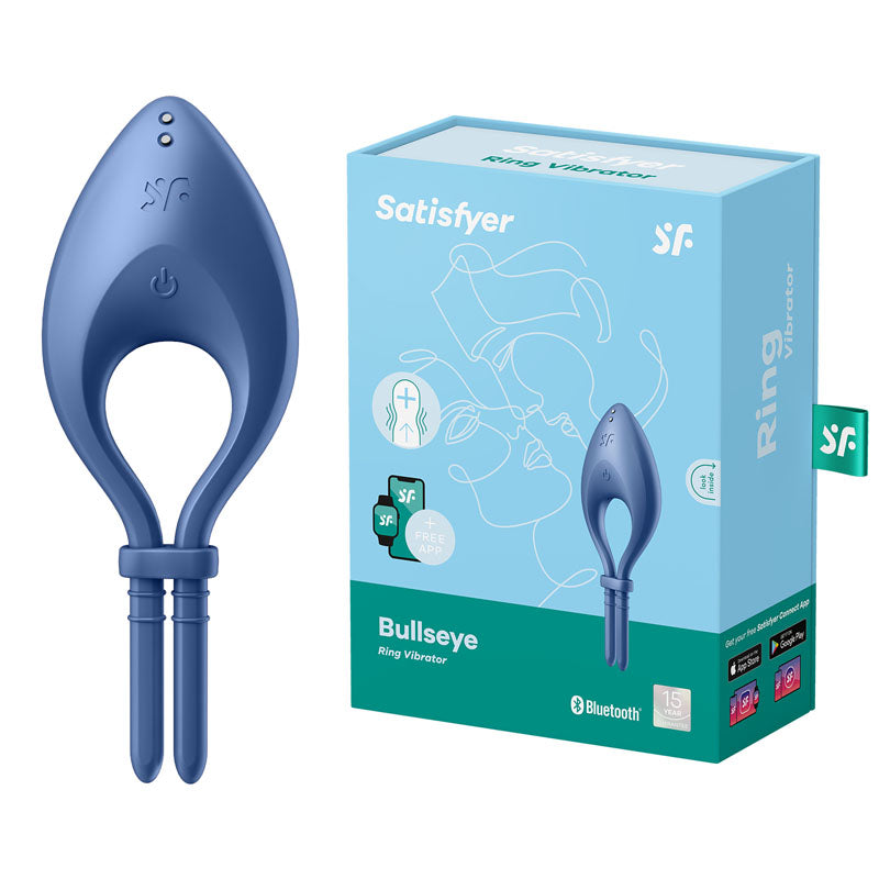 Satisfyer Bullseye Vibrating Adjustable Lasso Cock Ring Blue Satisfyer Main image