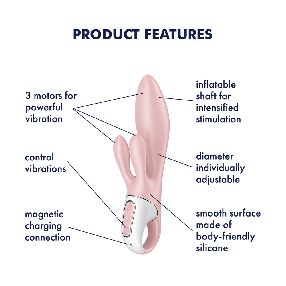 Satisfyer Air Pump Bunny 3 USB Rechargeable Inflatable Rabbit Vibrator Satisfyer