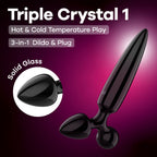 Satisfyer Triple Crystal 1 Black Glass 3 In 1 Butt Plug Satisfyer