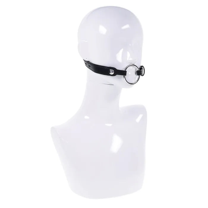 EDGE Interchangeable Ring Gag Mouth Gag Restraint With 2 Interchangeable Pieces Black Secondary image