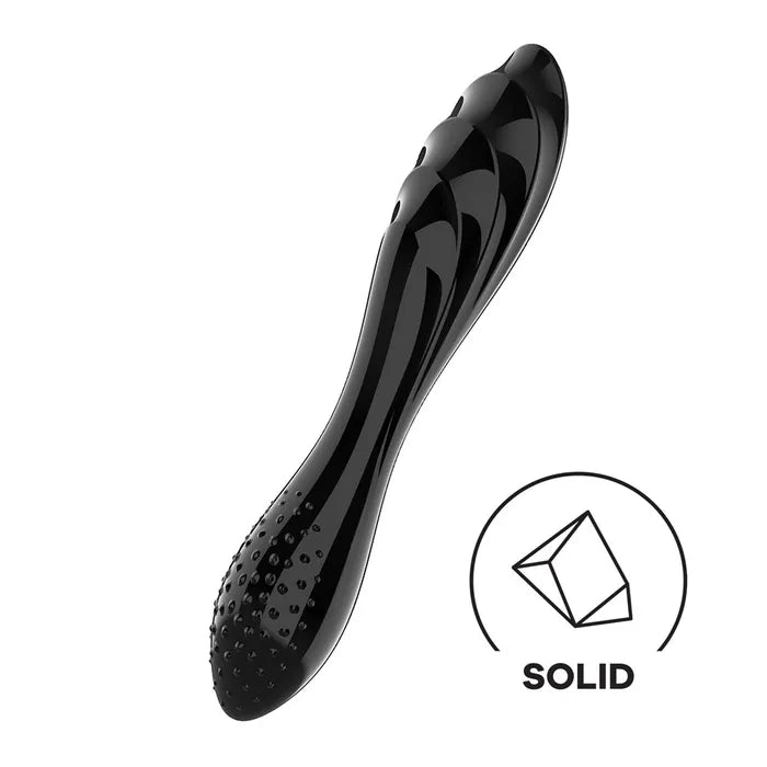Satisfyer Dazzling Crystal 1 Glass Double Ended Dildo Black Secondary image