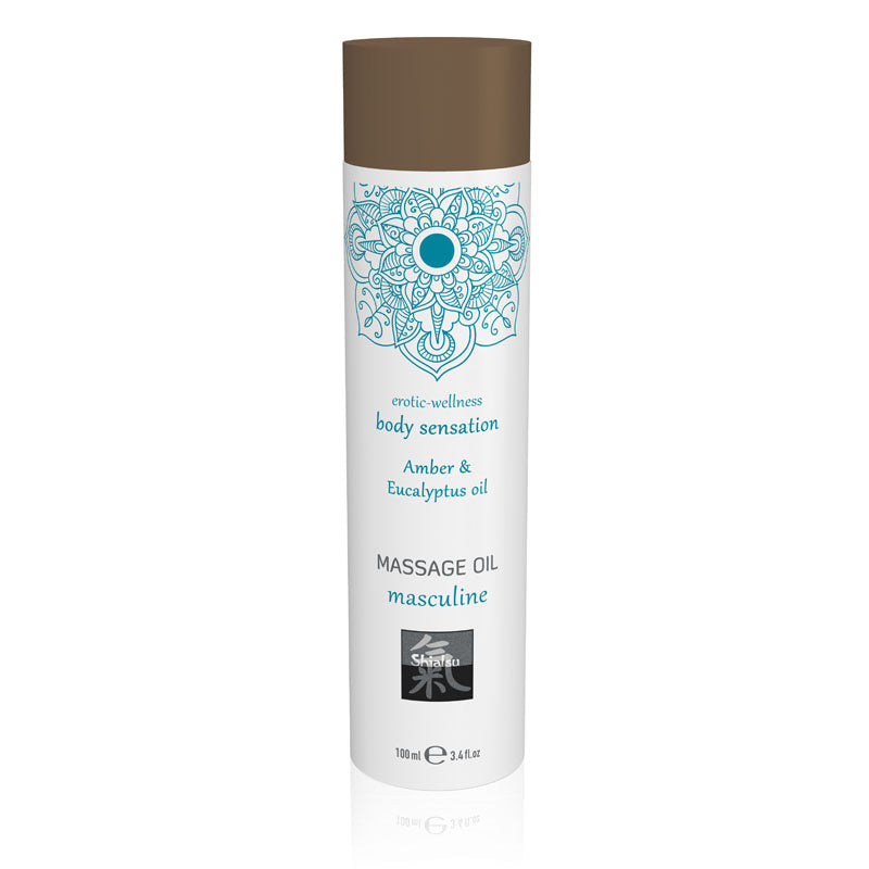 Hot Production SHIATSU Massage Oil Masculine Amber & Eucalyptus Oil Scented 100ml Hot Production Main image